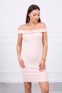Off - the - shoulder dress 9097 / – Powder цвет / color | Lexline Fashion