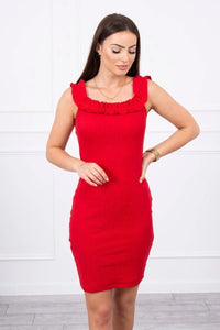 Off - the - shoulder dress 9097 / – Red цвет / color | Lexline Fashion