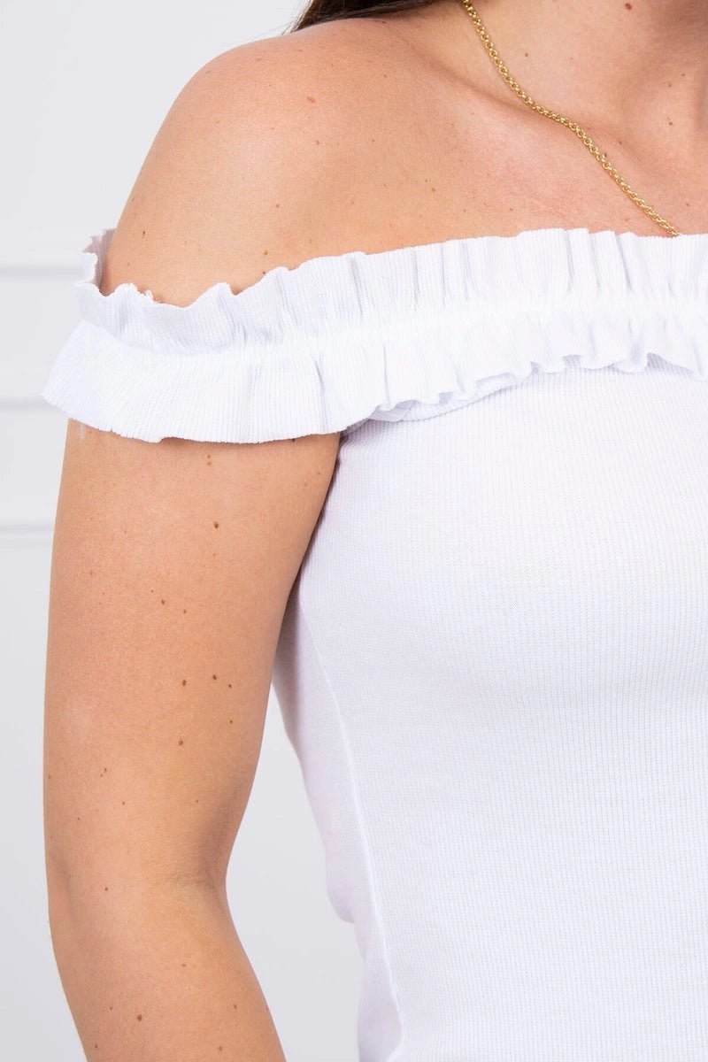 Off - the - shoulder dress 9097 / – White цвет / color | Lexline Fashion
