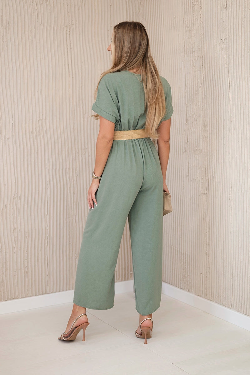 Overalls with a decorative belt at the waist 5877