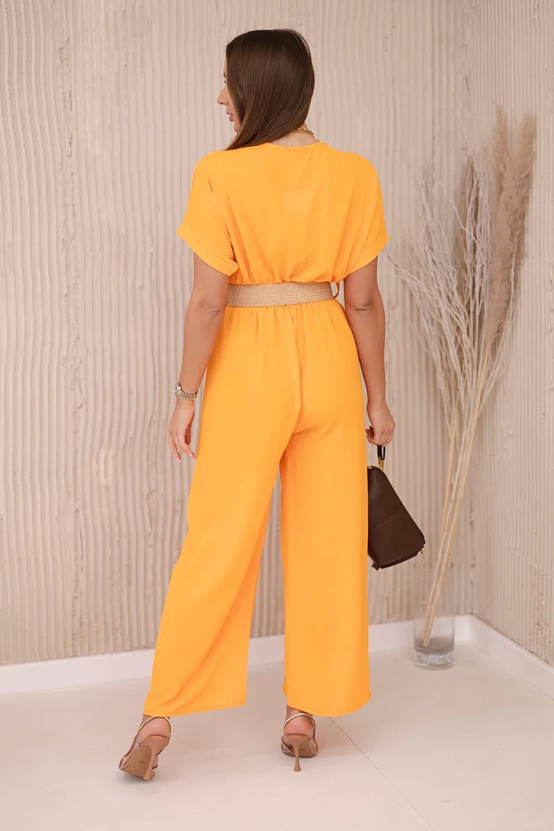 Overalls with a decorative belt at the waist 5877