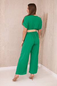 Overalls with a decorative belt at the waist 5877