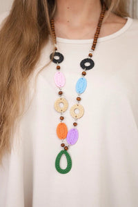 Oversize blouse with necklace 17964 / – Beige цвет / color | Lexline Fashion