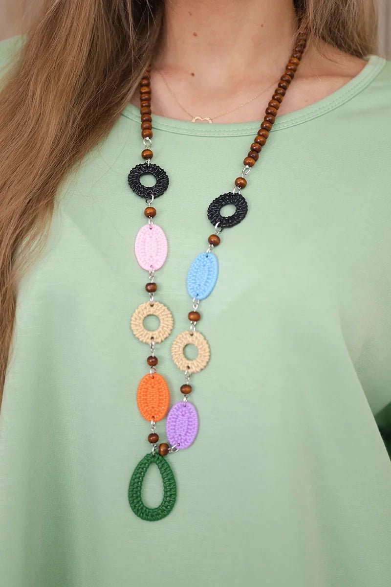 Oversize blouse with necklace 17964 / – Pistachio цвет / color | Lexline Fashion