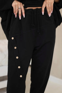 Oversize cotton set sweatshirt + pants ART10853 / – Black цвет / color | Lexline Fashion