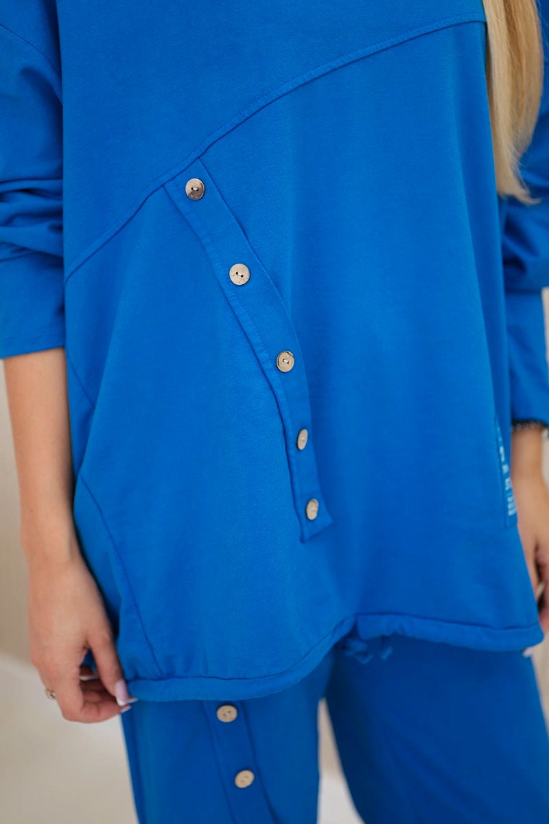 Oversize cotton set sweatshirt + pants ART10853 / – Blue cornflower цвет / color | Lexline Fashion