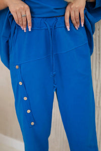 Oversize cotton set sweatshirt + pants ART10853 / – Blue cornflower цвет / color | Lexline Fashion