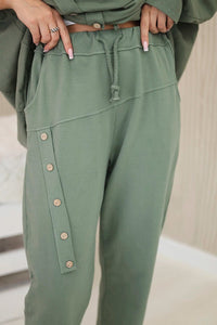 Oversize cotton set sweatshirt + pants ART10853 / – Khaki цвет / color | Lexline Fashion