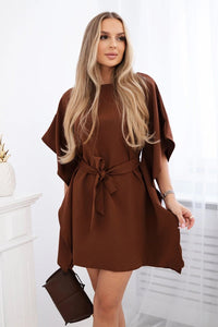 Oversize dress 9016 / – Brown цвет / color | Lexline Fashion