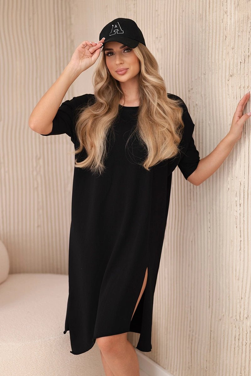 Oversize dress 9335 / – Black цвет / color | Lexline Fashion