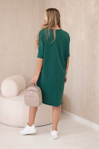 Oversize dress 9335 / – Green || Dark цвет / color | Lexline Fashion