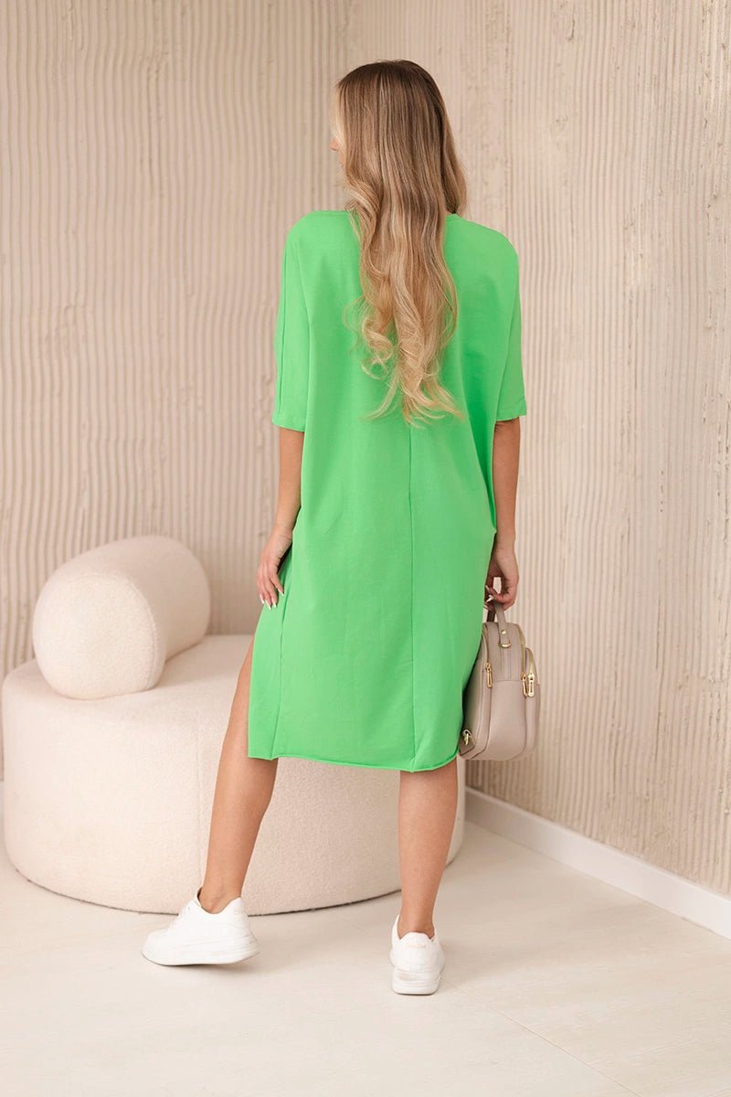 Oversize dress 9335 / – Green || Light цвет / color | Lexline Fashion