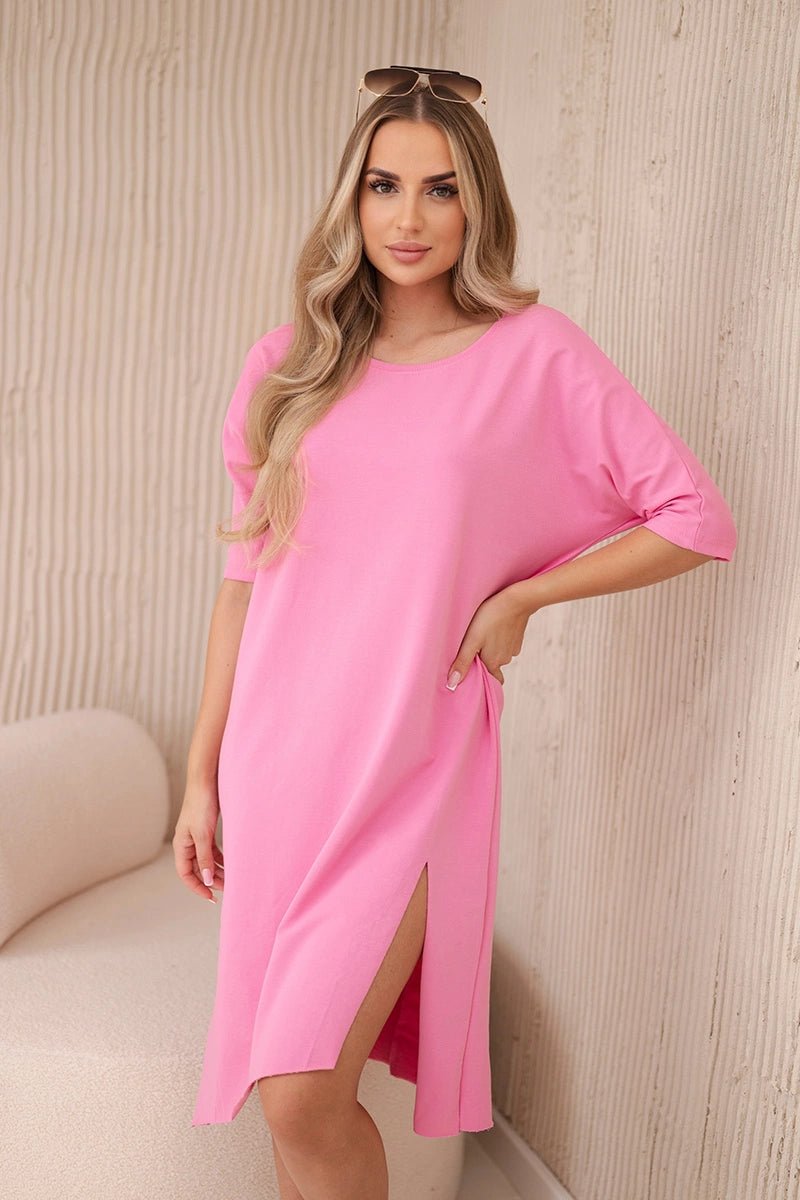 Oversize dress 9335 / – Pink || Light цвет / color | Lexline Fashion