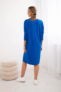 Oversize dress 9395 / – Blue cornflower цвет / color | Lexline Fashion