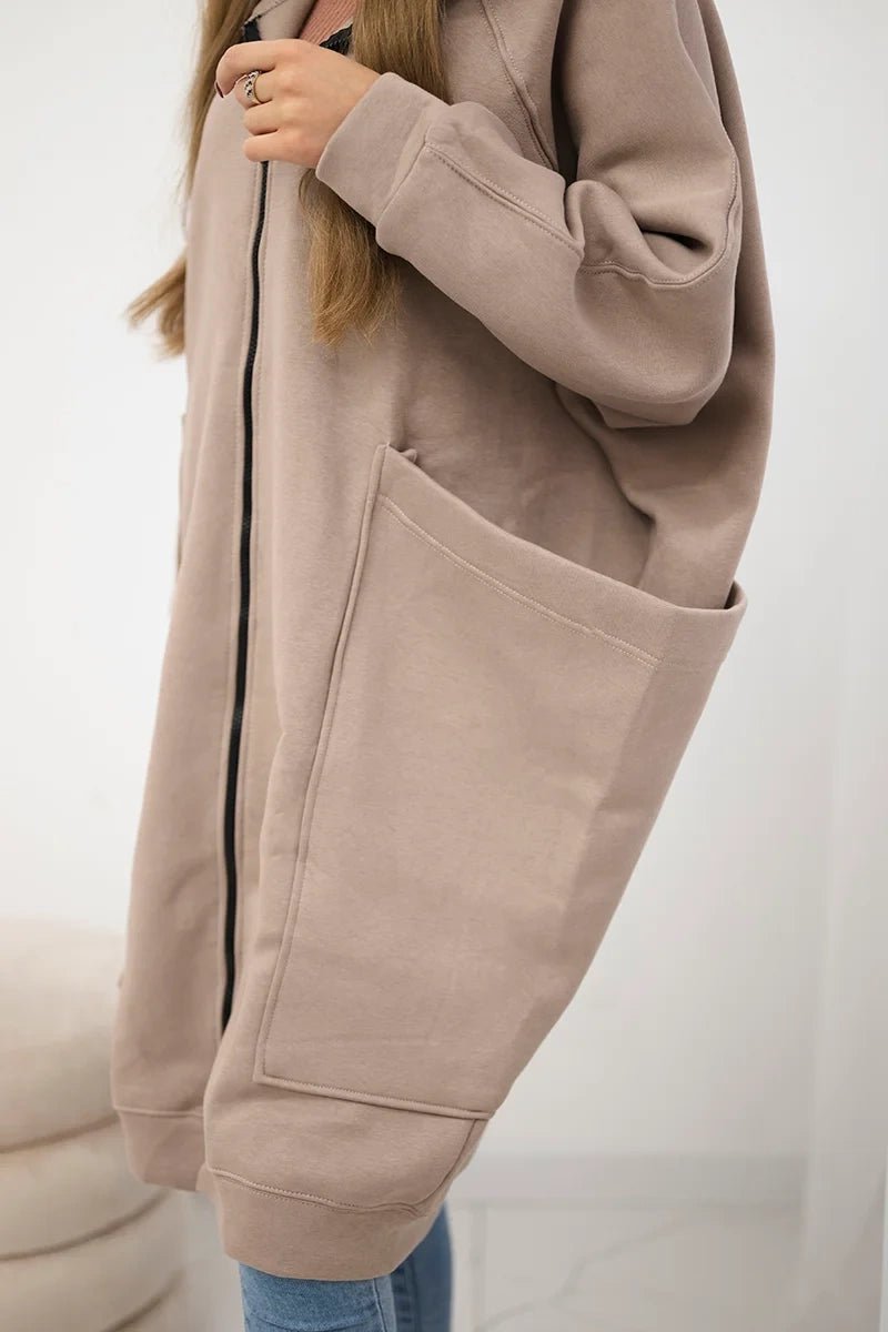Oversize hoodie 9383 / – Dark || beige цвет / color | Lexline Fashion