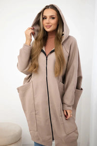 Oversize hoodie 9383 / – Dark || beige цвет / color | Lexline Fashion