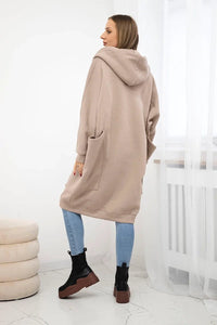 Oversize hoodie 9383 / – Dark || beige цвет / color | Lexline Fashion