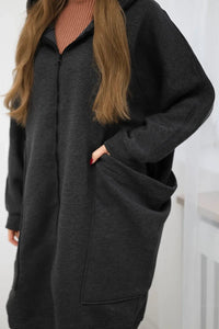 Oversize hoodie 9383 / – Graphite цвет / color | Lexline Fashion