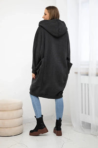 Oversize hoodie 9383 / – Graphite цвет / color | Lexline Fashion