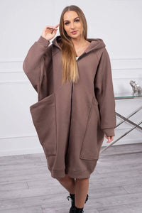 Oversize hoodie 9383 / – Mocca цвет / color | Lexline Fashion