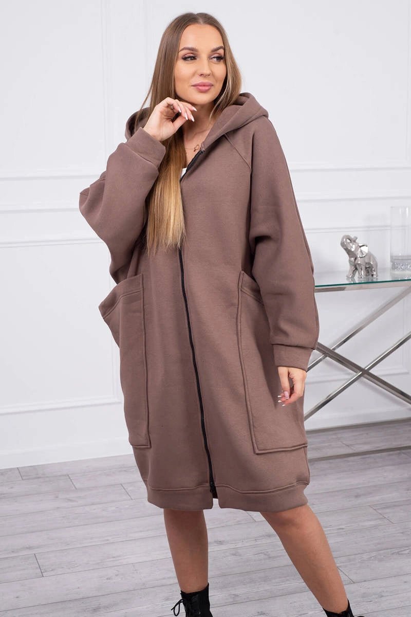Oversize hoodie 9383 / – Mocca цвет / color | Lexline Fashion