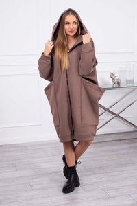 Oversize hoodie 9383 / – Mocca цвет / color | Lexline Fashion