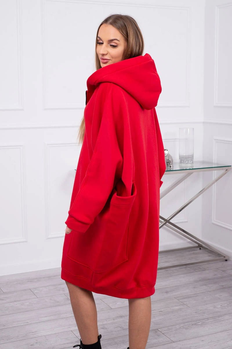 Oversize hoodie 9383 / – Red цвет / color | Lexline Fashion