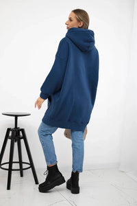 Oversize hoodie with embroidered inscription 9310 / – Jeans цвет / color | Lexline Fashion