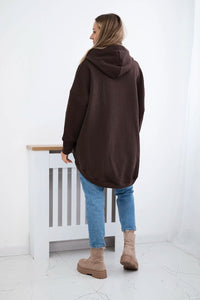 Oversize insulated sweatshirt 9374 / – Brown цвет / color | Lexline Fashion