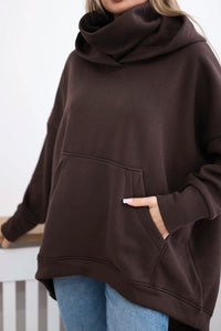 Oversize insulated sweatshirt 9374 / – Brown цвет / color | Lexline Fashion