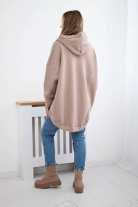 Oversize insulated sweatshirt 9374 / – Dark || beige цвет / color | Lexline Fashion