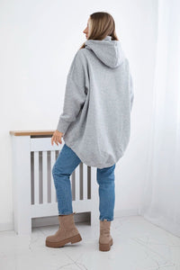 Oversize insulated sweatshirt 9374 / – Gray цвет / color | Lexline Fashion