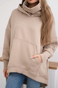 Oversize insulated sweatshirt 9374 / – Light || Beige цвет / color | Lexline Fashion