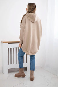 Oversize insulated sweatshirt 9374 / – Light || Beige цвет / color | Lexline Fashion