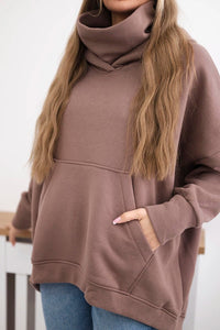 Oversize insulated sweatshirt 9374 / – Mocca цвет / color | Lexline Fashion