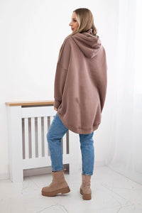 Oversize insulated sweatshirt 9374 / – Mocca цвет / color | Lexline Fashion