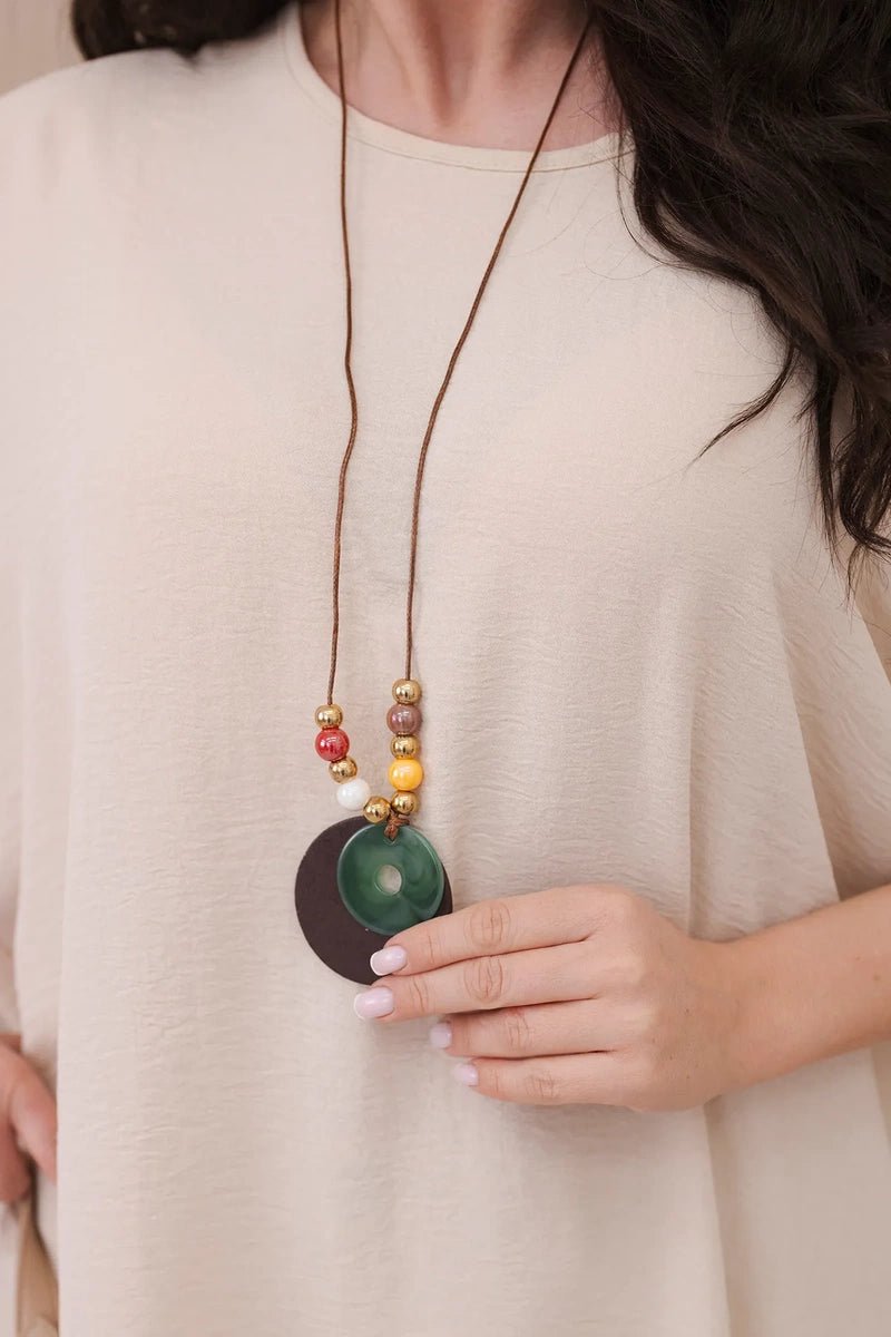 Oversized blouse with pendant IT - 31 / – Beige цвет / color | Lexline Fashion