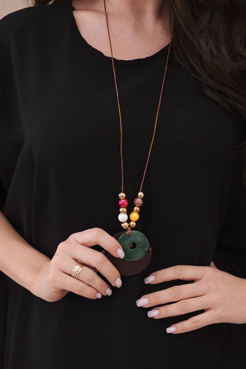 Oversized blouse with pendant IT - 31 / – Black цвет / color | Lexline Fashion