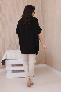 Oversized blouse with pendant IT - 31 / – Black цвет / color | Lexline Fashion