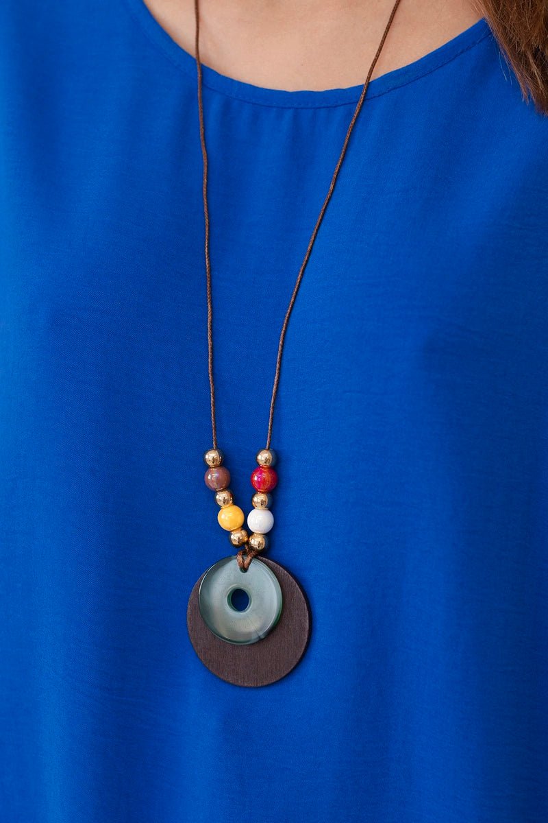 Oversized blouse with pendant IT - 31 / – Blue cornflower цвет / color | Lexline Fashion