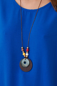 Oversized blouse with pendant IT - 31 / – Blue cornflower цвет / color | Lexline Fashion
