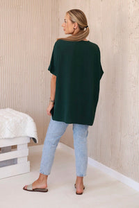 Oversized blouse with pendant IT - 31 / – Dark || green цвет / color | Lexline Fashion