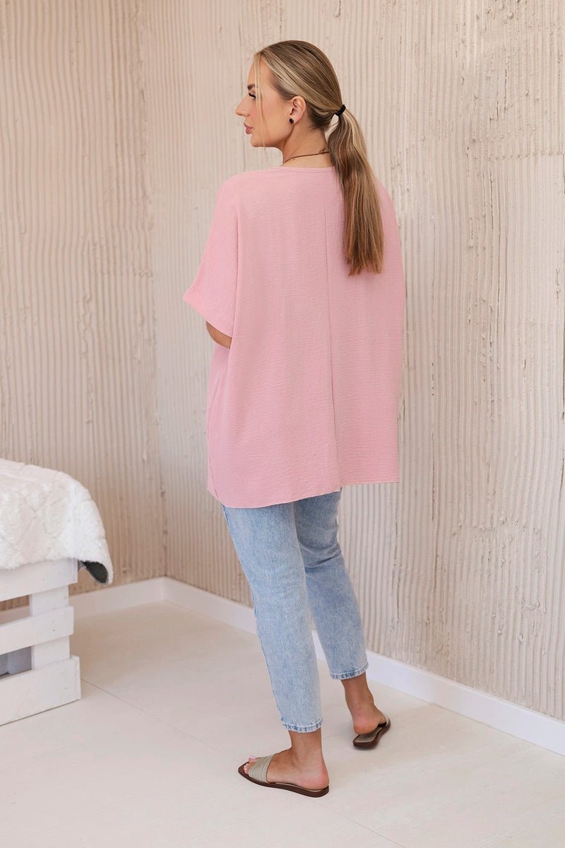 Oversized blouse with pendant IT - 31 / – Dark || pink цвет / color | Lexline Fashion