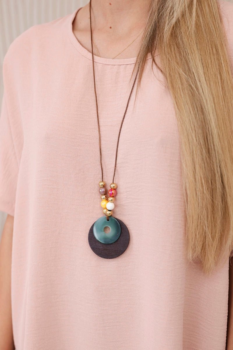 Oversized blouse with pendant IT - 31 / – Dark powder цвет / color | Lexline Fashion