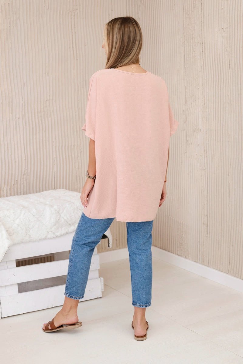Oversized blouse with pendant IT - 31 / – Dark powder цвет / color | Lexline Fashion