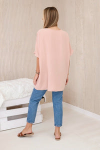 Oversized blouse with pendant IT - 31 / – Dark powder цвет / color | Lexline Fashion