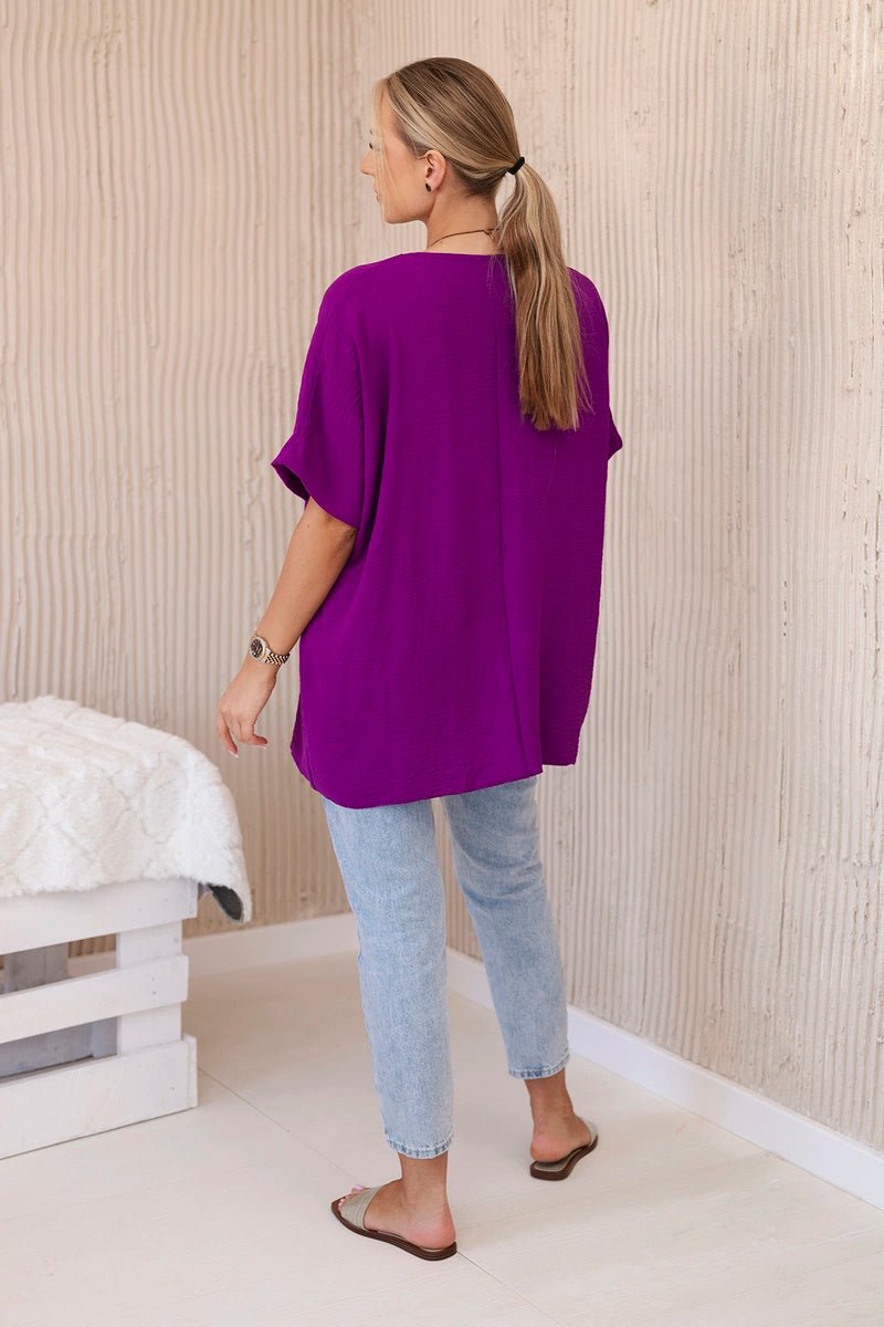 Oversized blouse with pendant IT - 31 / – Dark || purple цвет / color | Lexline Fashion