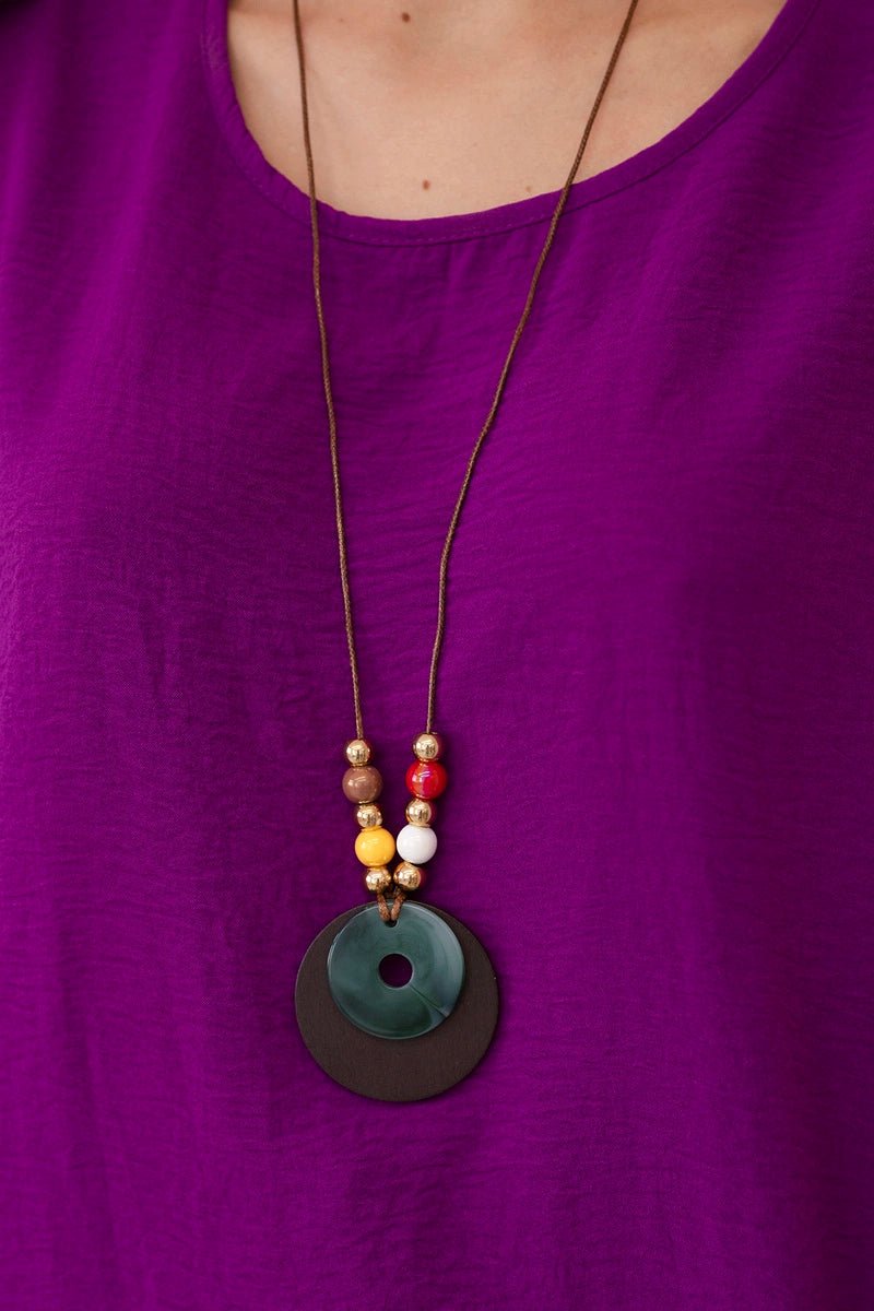 Oversized blouse with pendant IT - 31 / – Dark || purple цвет / color | Lexline Fashion