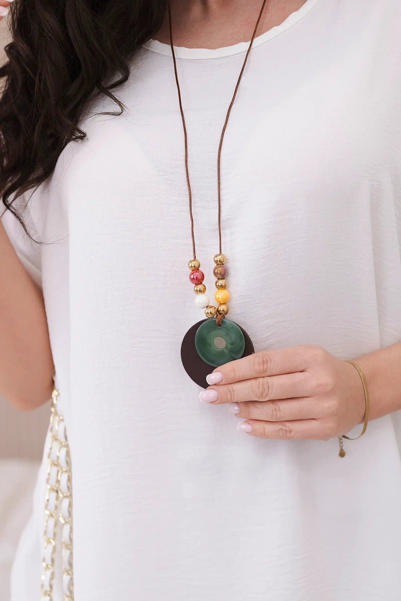 Oversized blouse with pendant IT - 31 / – Ecru цвет / color | Lexline Fashion