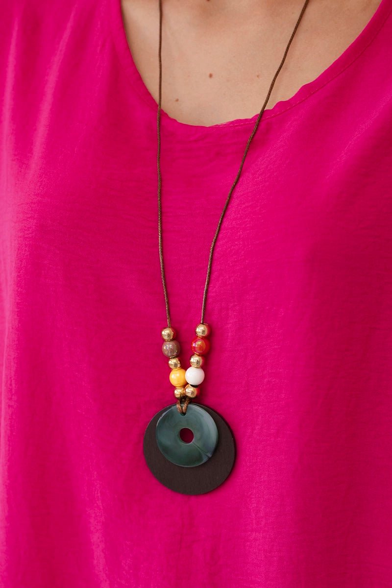 Oversized blouse with pendant IT - 31 / – Fuchsia цвет / color | Lexline Fashion